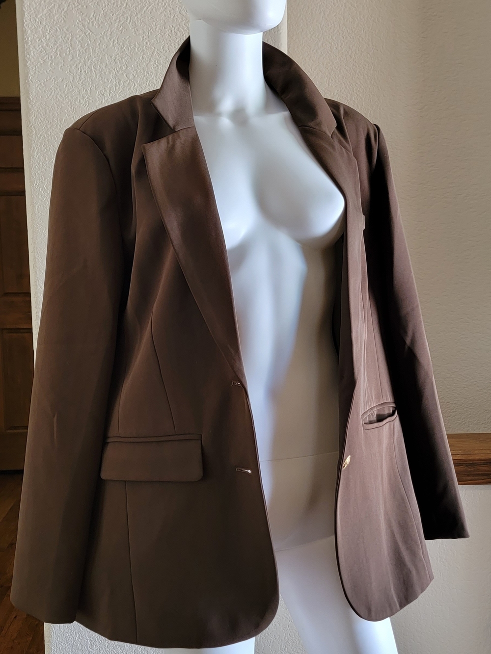 Women's Brown Tailored Blazer Jacket
